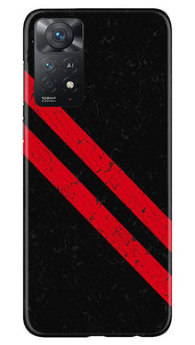 Black Red Pattern Mobile Back Case for Redmi Note 11 Pro 5G (Design - 332)