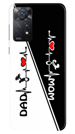 Love Mom Dad Mobile Back Case for Redmi Note 11 Pro 5G (Design - 344)