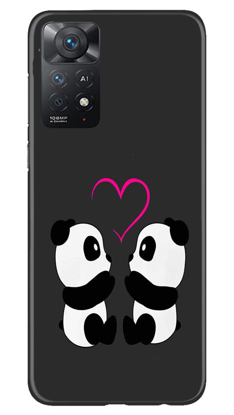 Panda Love Mobile Back Case for Redmi Note 11 Pro 5G (Design - 355)