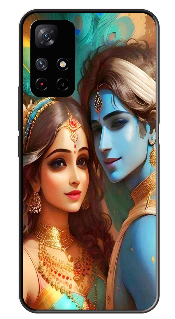 Lord Radha Krishna Metal Mobile Case for Redmi Note 11T   (Design No -01)