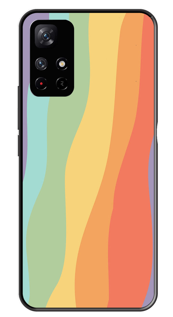 Muted Rainbow Metal Mobile Case for Redmi Note 11T   (Design No -02)