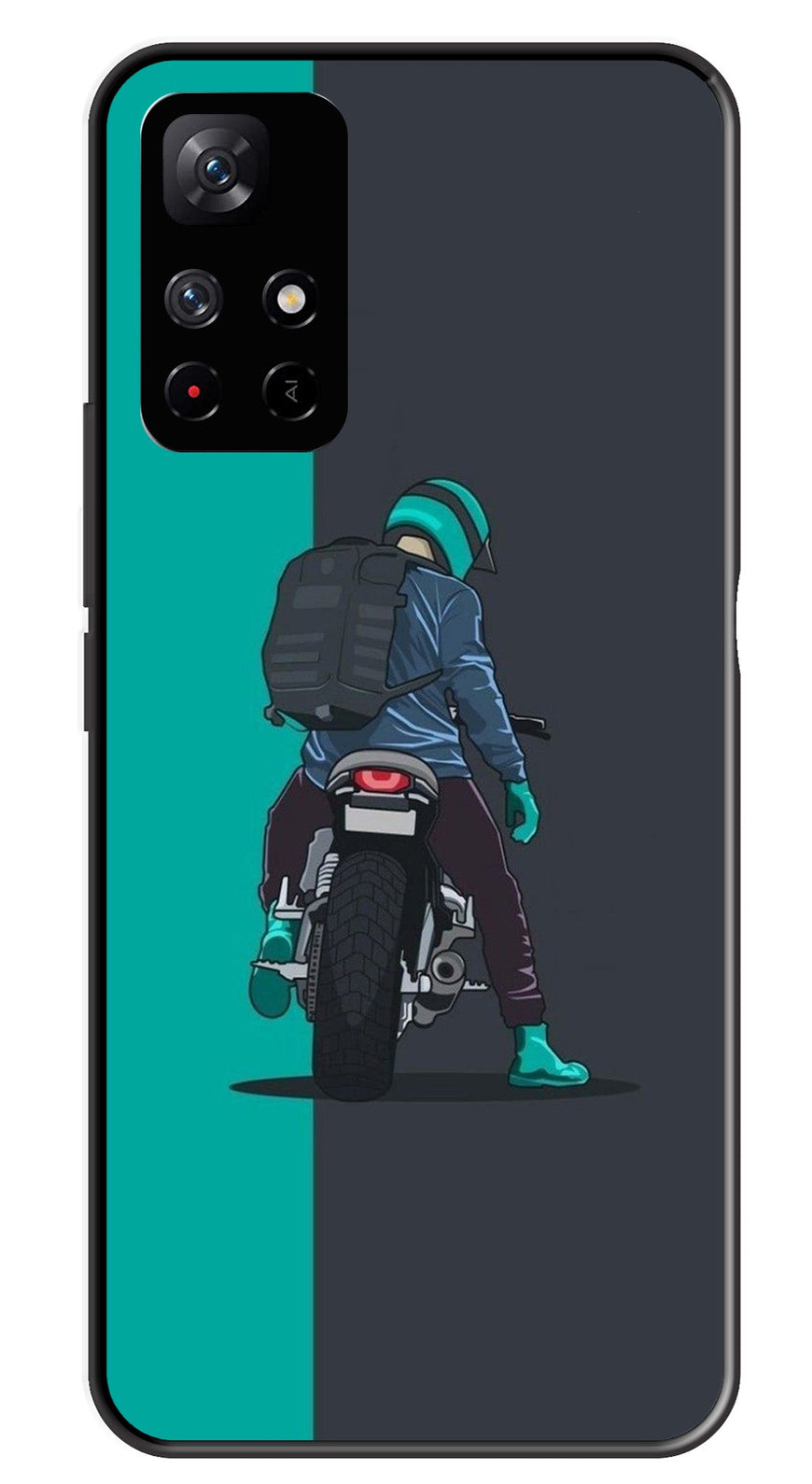 Bike Lover Metal Mobile Case for Redmi Note 11T   (Design No -05)