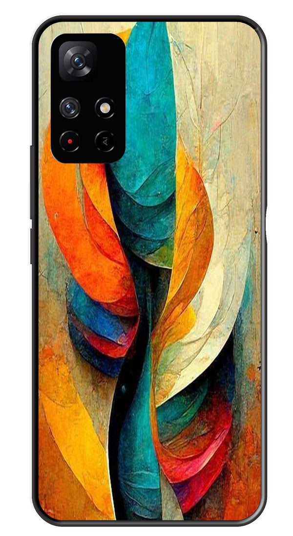 Modern Art Metal Mobile Case for Redmi Note 11T   (Design No -11)