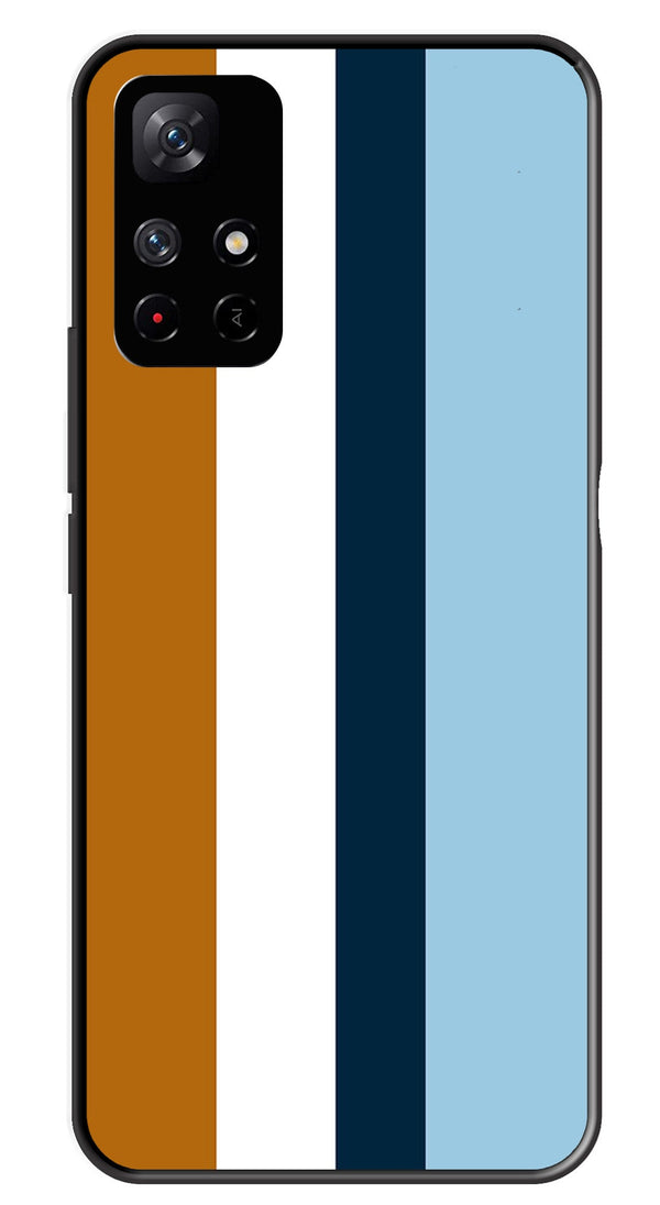 MultiColor Pattern Metal Mobile Case for Redmi Note 11T   (Design No -17)
