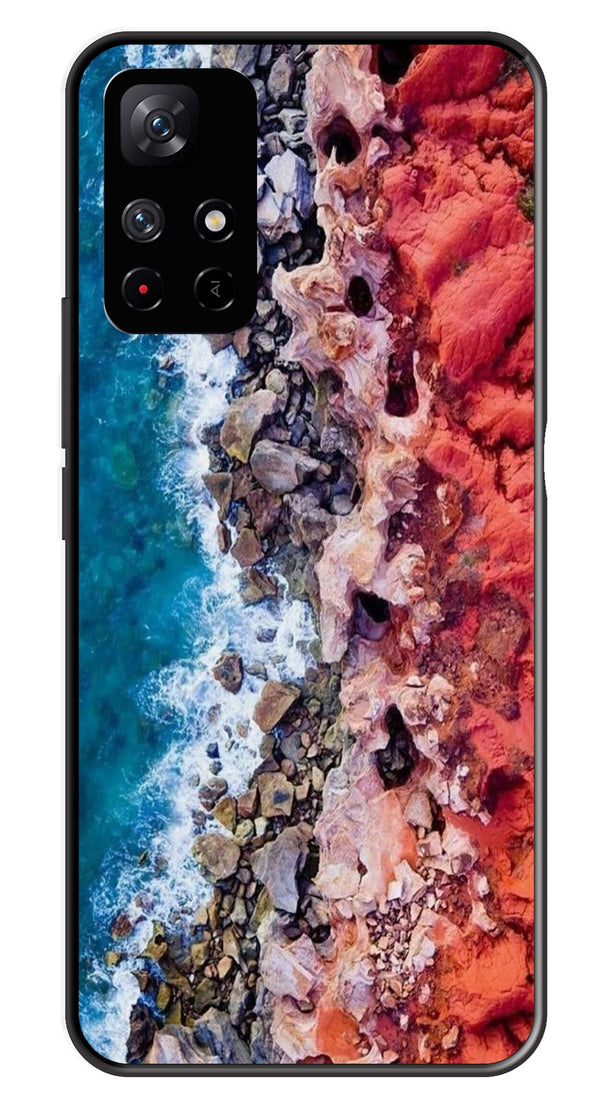 Sea Shore Metal Mobile Case for Redmi Note 11T   (Design No -18)