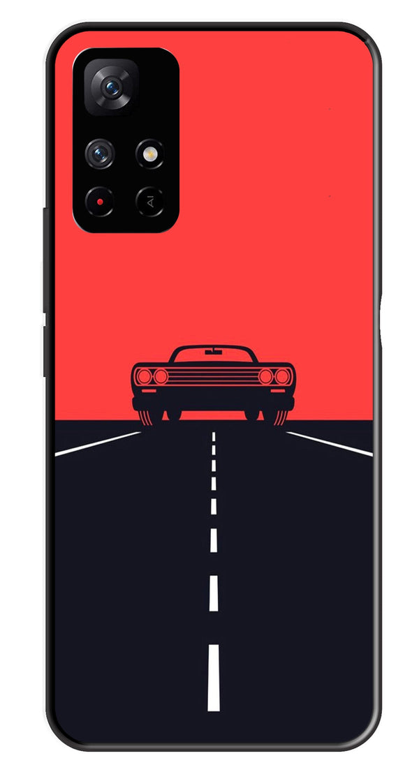 Car Lover Metal Mobile Case for Redmi Note 11T   (Design No -21)