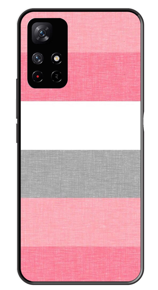 Pink Pattern Metal Mobile Case for Redmi Note 11T   (Design No -23)