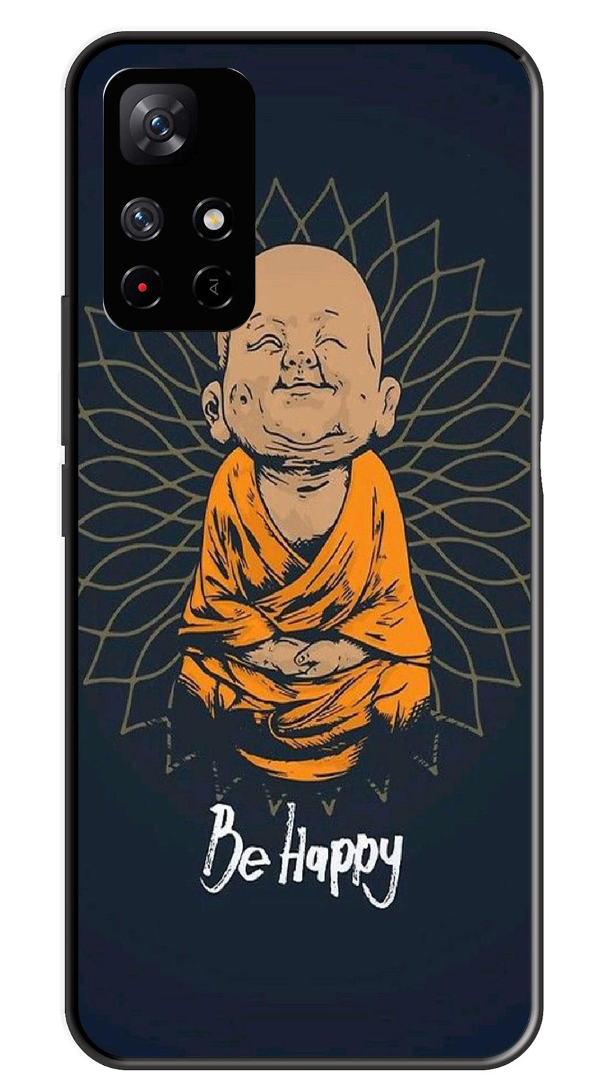 Be Happy Metal Mobile Case for Redmi Note 11T   (Design No -27)