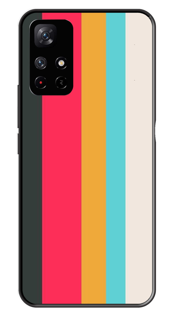 Muted Rainbow Metal Mobile Case for Redmi Note 11T   (Design No -31)