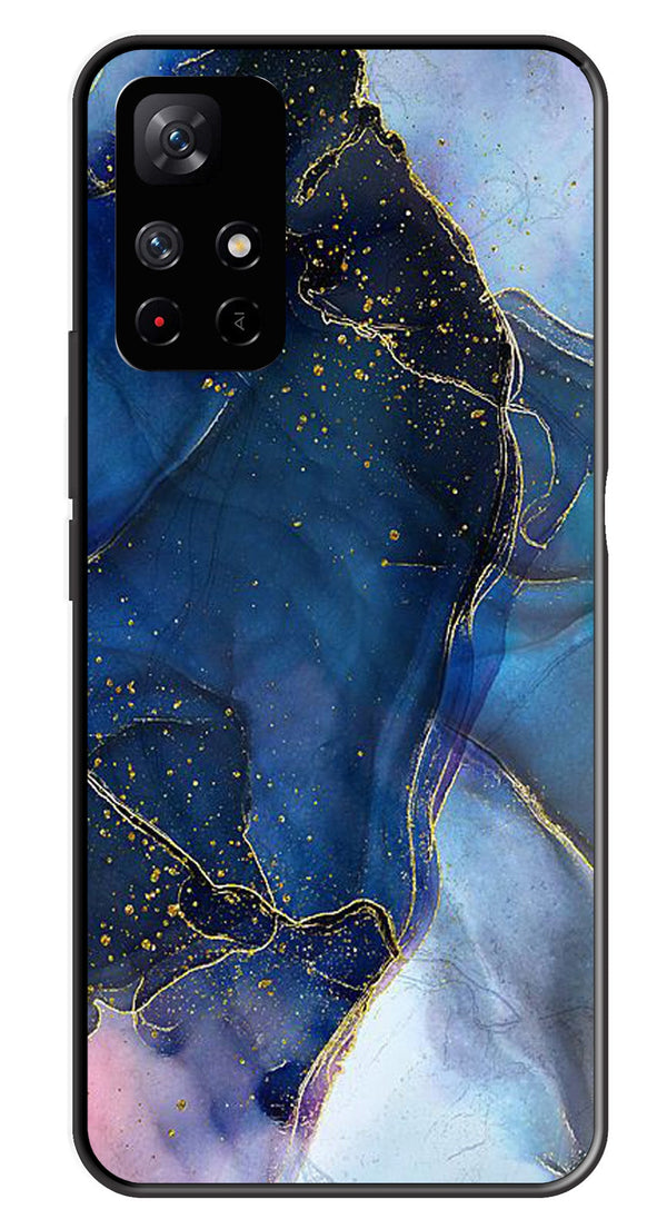 Blue Marble Metal Mobile Case for Redmi Note 11T   (Design No -34)