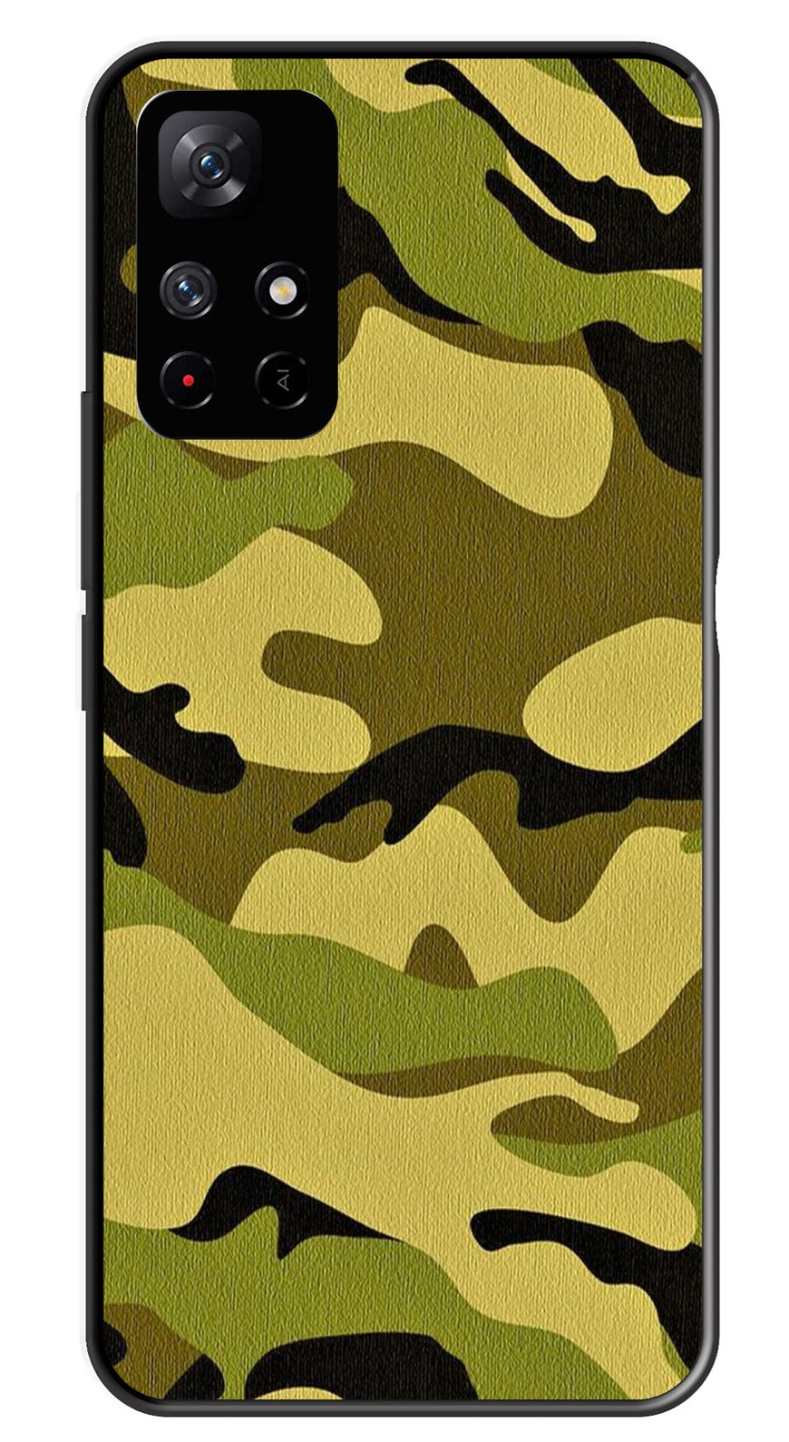 Army Pattern Metal Mobile Case for Redmi Note 11T   (Design No -35)