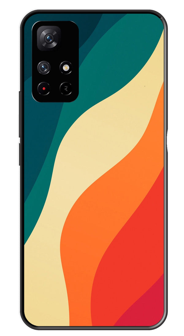 Muted Rainbow Metal Mobile Case for Redmi Note 11T   (Design No -39)