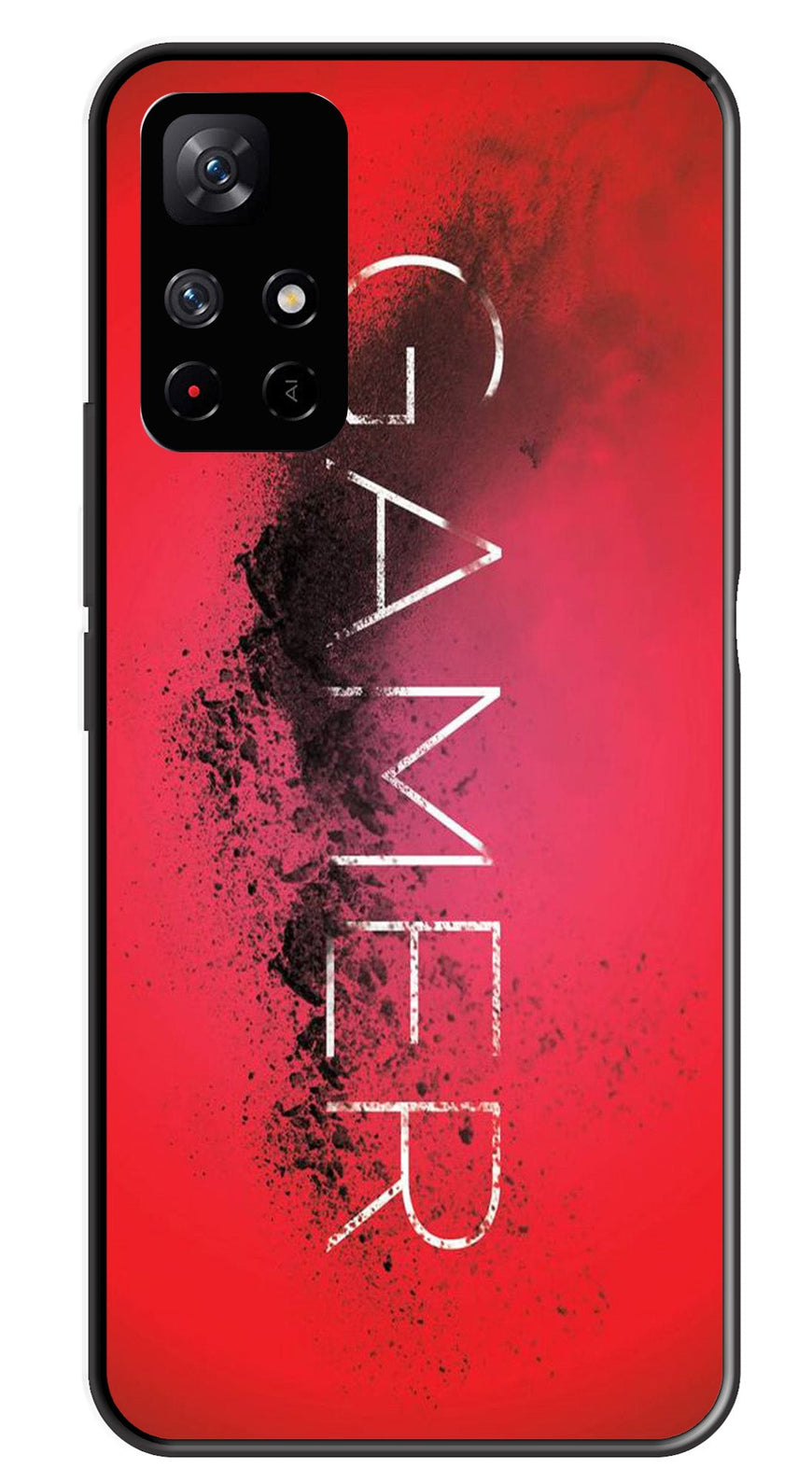 Gamer Pattern Metal Mobile Case for Redmi Note 11T   (Design No -41)