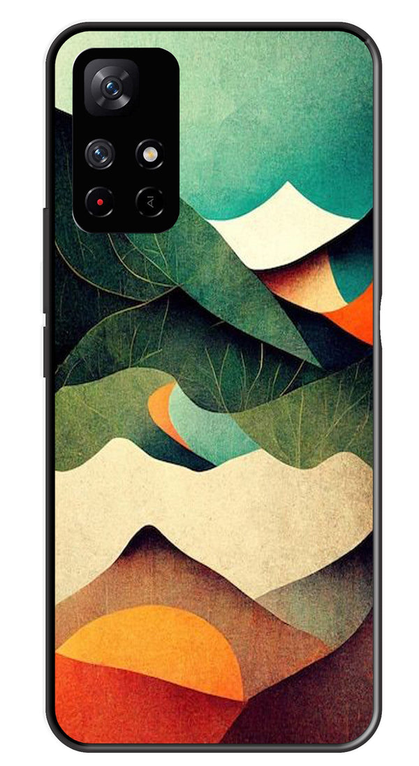 MultiColor Pattern Metal Mobile Case for Redmi Note 11T   (Design No -43)