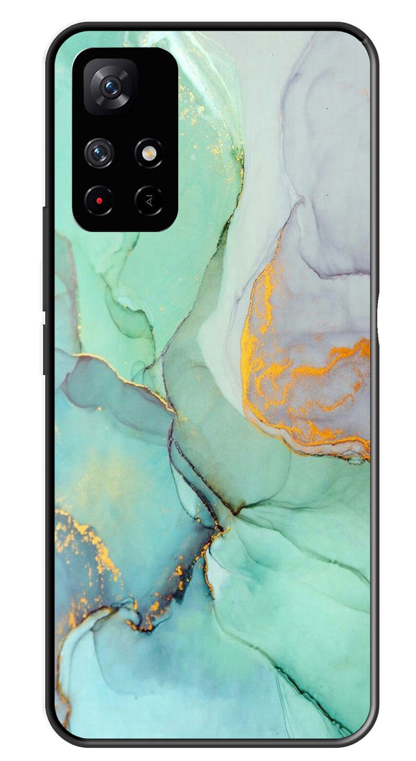 Marble Design Metal Mobile Case for Redmi Note 11T   (Design No -46)