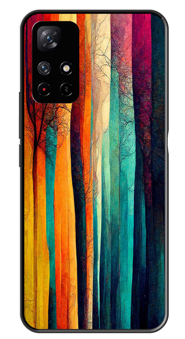 Modern Art Colorful Metal Mobile Case for Redmi Note 11T   (Design No -47)