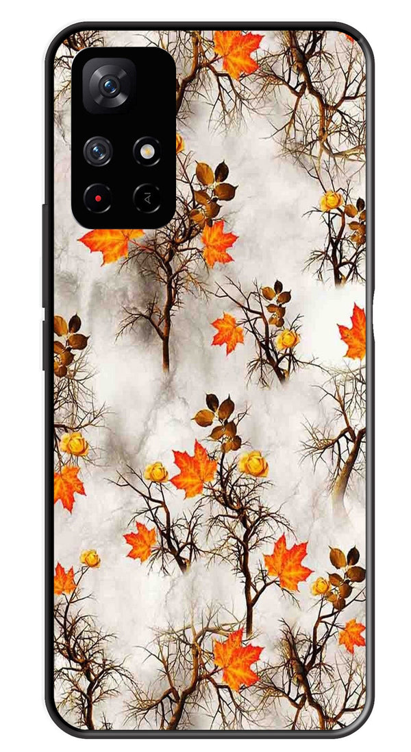 Autumn leaves Metal Mobile Case for Redmi Note 11T   (Design No -55)