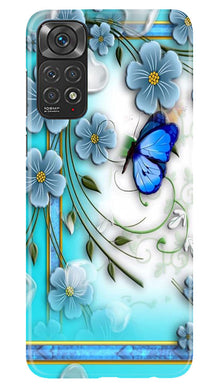 Blue Butterfly Mobile Back Case for Redmi Note 11s (Design - 21)