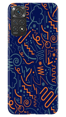 Line Art Baground Mobile Back Case for Redmi Note 11s (Design - 26)