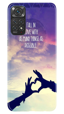 Fall in love Mobile Back Case for Redmi Note 11s (Design - 50)