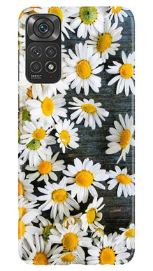 White flowers2 Mobile Back Case for Redmi Note 11s (Design - 62)