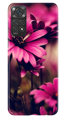 Purple Daisy Mobile Back Case for Redmi Note 11s (Design - 65)