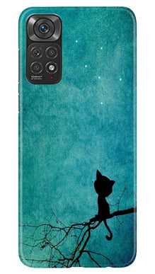 Moon cat Mobile Back Case for Redmi Note 11s (Design - 70)
