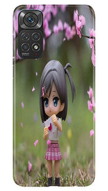 Cute Girl Mobile Back Case for Redmi Note 11s (Design - 92)