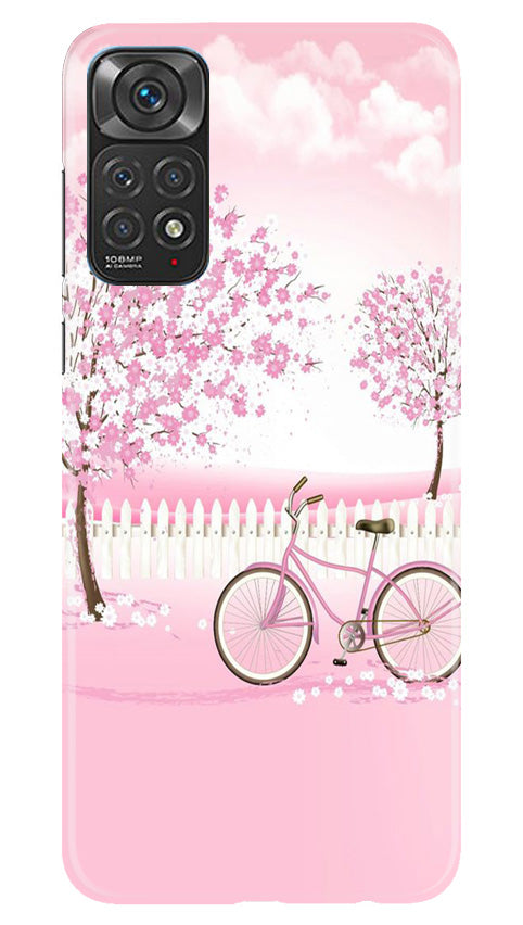 Pink Flowers Cycle Case for Redmi Note 11s(Design - 102)