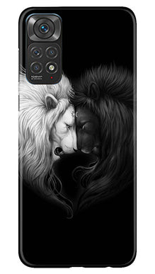 Dark White Lion Mobile Back Case for Redmi Note 11s  (Design - 140)
