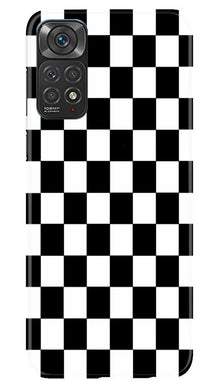 Black White Boxes Mobile Back Case for Redmi Note 11s (Design - 331)