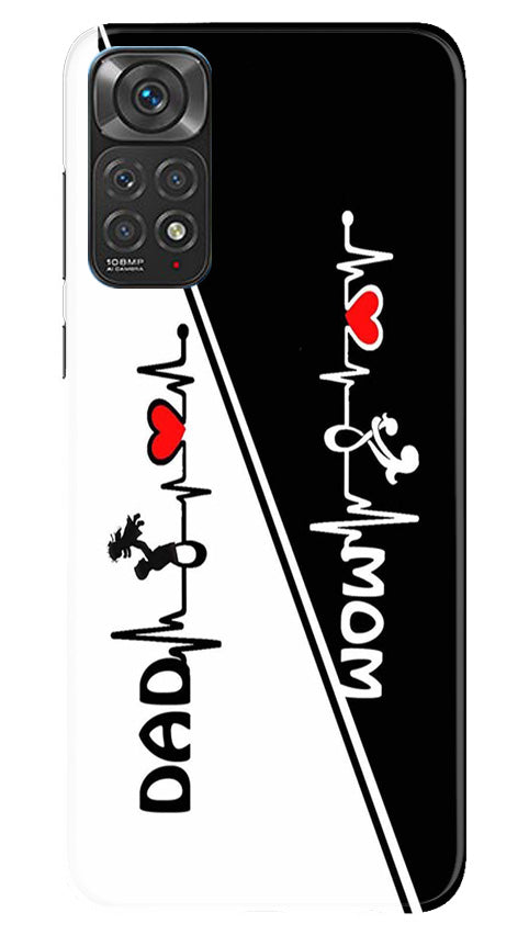 Love Mom Dad Mobile Back Case for Redmi Note 11s (Design - 344)
