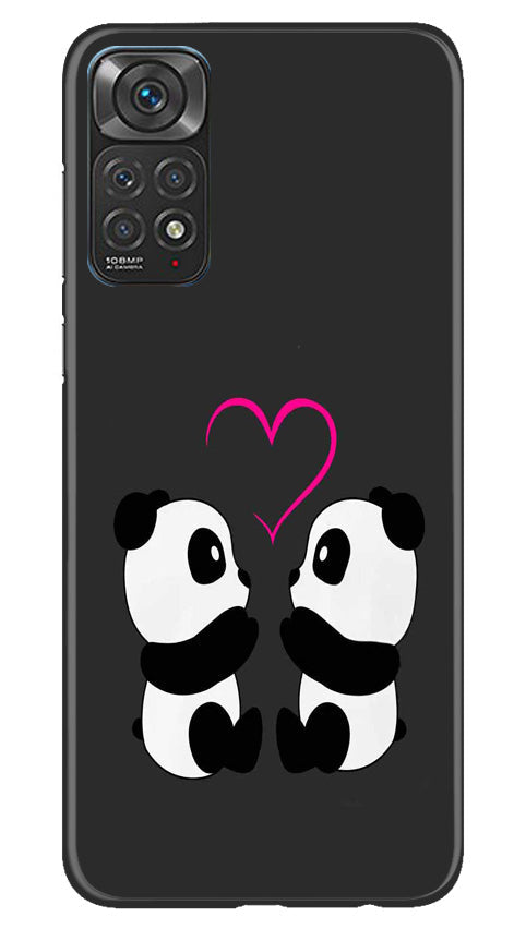 Panda Love Mobile Back Case for Redmi Note 11s (Design - 355)