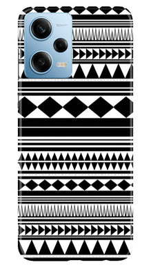 Black white Pattern Mobile Back Case for Redmi Note 12 5G (Design - 5)
