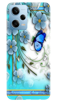 Blue Butterfly Mobile Back Case for Redmi Note 12 5G (Design - 21)