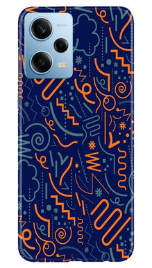Line Art Baground Mobile Back Case for Redmi Note 12 5G (Design - 26)