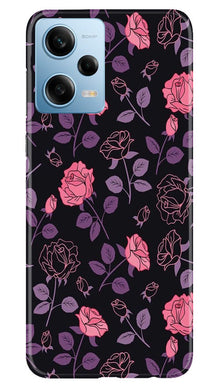 Rose Black Background Mobile Back Case for Redmi Note 12 5G (Design - 27)