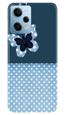White dots Butterfly Mobile Back Case for Redmi Note 12 5G (Design - 31)