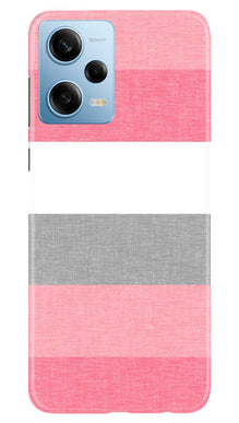Pink white pattern Mobile Back Case for Redmi Note 12 5G (Design - 55)