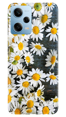White flowers2 Mobile Back Case for Redmi Note 12 5G (Design - 62)