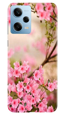 Pink flowers Mobile Back Case for Redmi Note 12 5G (Design - 69)