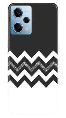 Black white Pattern2Mobile Back Case for Redmi Note 12 5G (Design - 83)