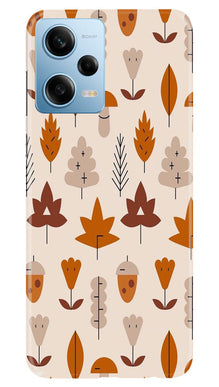 Leaf Pattern Art Mobile Back Case for Redmi Note 12 5G  (Design - 132)