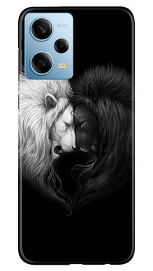 Dark White Lion Mobile Back Case for Redmi Note 12 Pro 5G  (Design - 140)