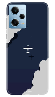 Clouds Plane Mobile Back Case for Redmi Note 12 5G (Design - 165)