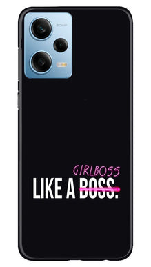 Like a Girl Boss Mobile Back Case for Redmi Note 12 5G (Design - 234)