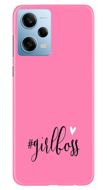 Girl Boss Pink Mobile Back Case for Redmi Note 12 Pro 5G (Design - 238)