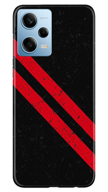Black Red Pattern Mobile Back Case for Redmi Note 12 Pro 5G (Design - 332)