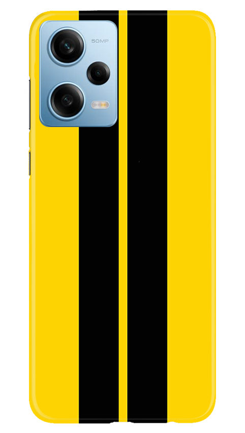 Black Yellow Pattern Mobile Back Case for Redmi Note 12 5G (Design - 336)