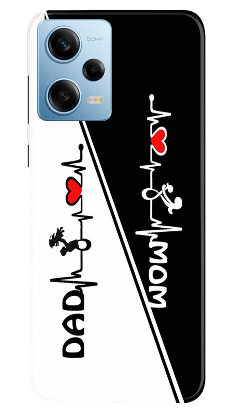 Love Mom Dad Mobile Back Case for Redmi Note 12 5G (Design - 344)